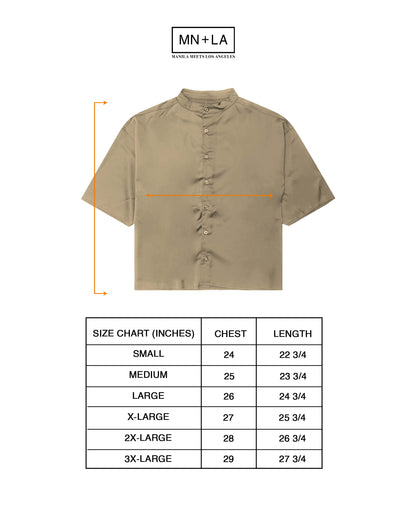 MANDARIN S/S SHIRT IN SIENNA