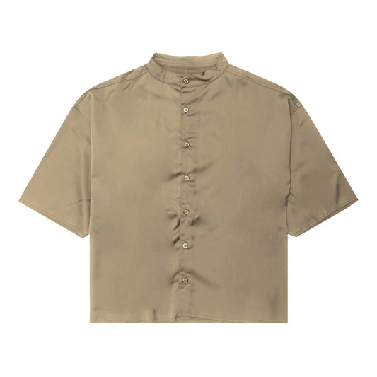 MANDARIN S/S SHIRT IN SIENNA