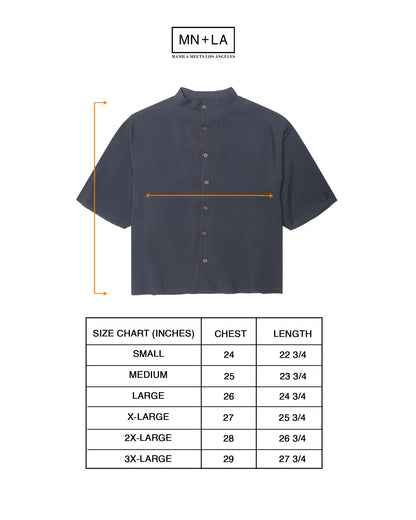 MANDARIN S/S SHIRT IN SLATE