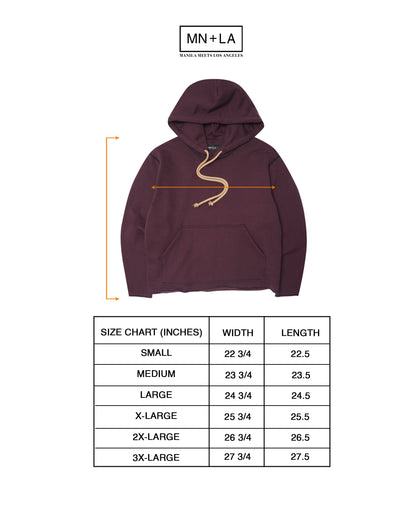 EXO™ CUTOFF HOODIE IN WINE/NAVY