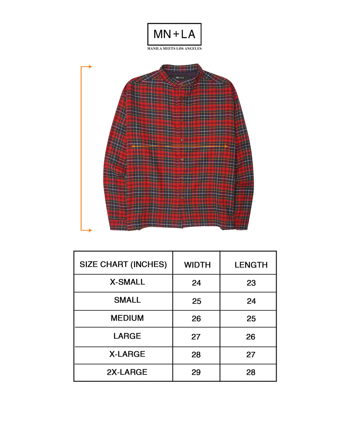MANDARIN L/S SHIRT IN CRIMSON NAVY PLAID