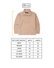 QUARTER ZIP L/S TEE IN BISQUE