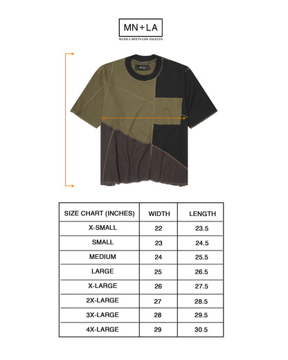 PATCHWORK MOCK NECK WAFFLE TEE IN TERRAIN