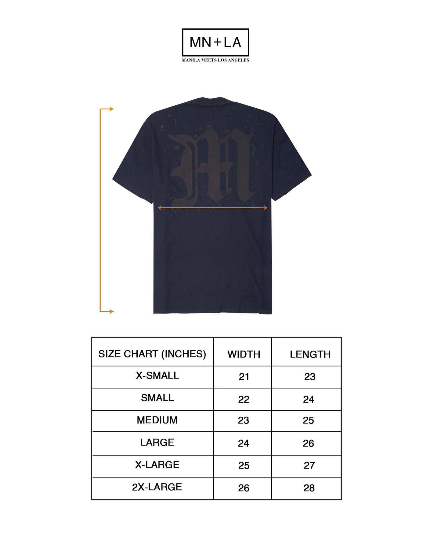 “M’$ SPECK V2” WAFFLE TEE IN NAVY