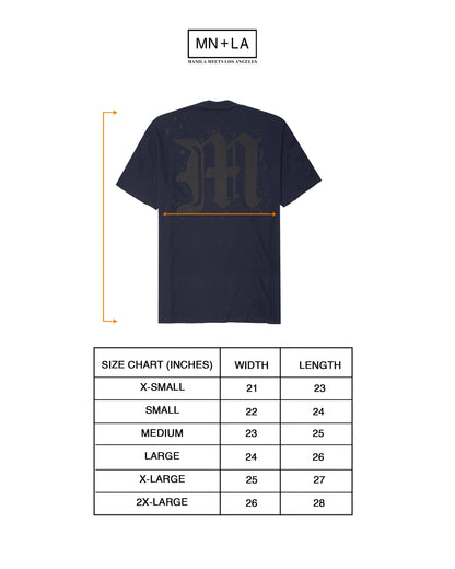 “M’$ SPECK V2” WAFFLE TEE IN NAVY