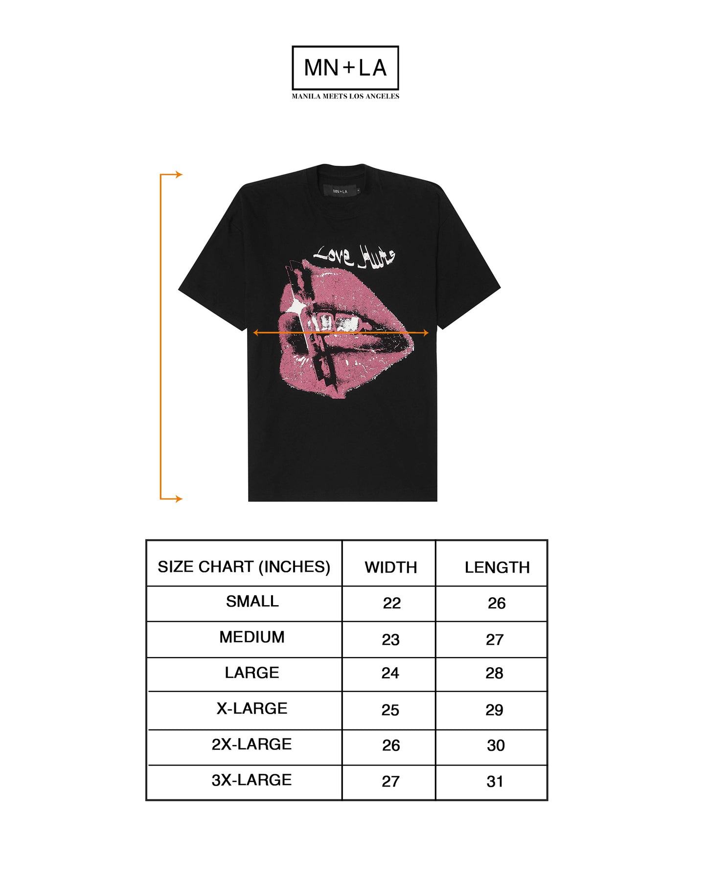 "LOVE HURTS" TEE IN RARRI RED