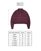 QUARTER ZIP SWEATSHIRT IN WINE