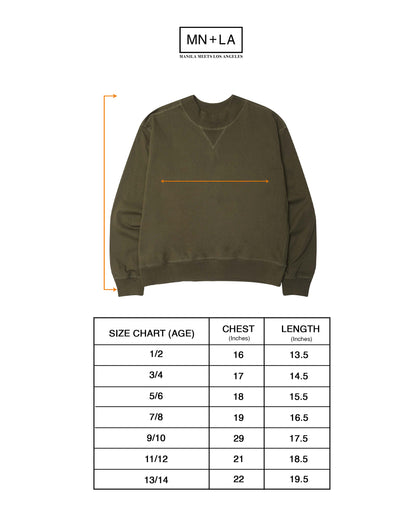 LITTLE HUMAN™ MILITIA SWEATSHIRT IN OLIVE