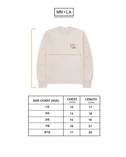 "CRAYONS" LITTLE HUMAN™ LONGSLEEVE TEE IN OAT