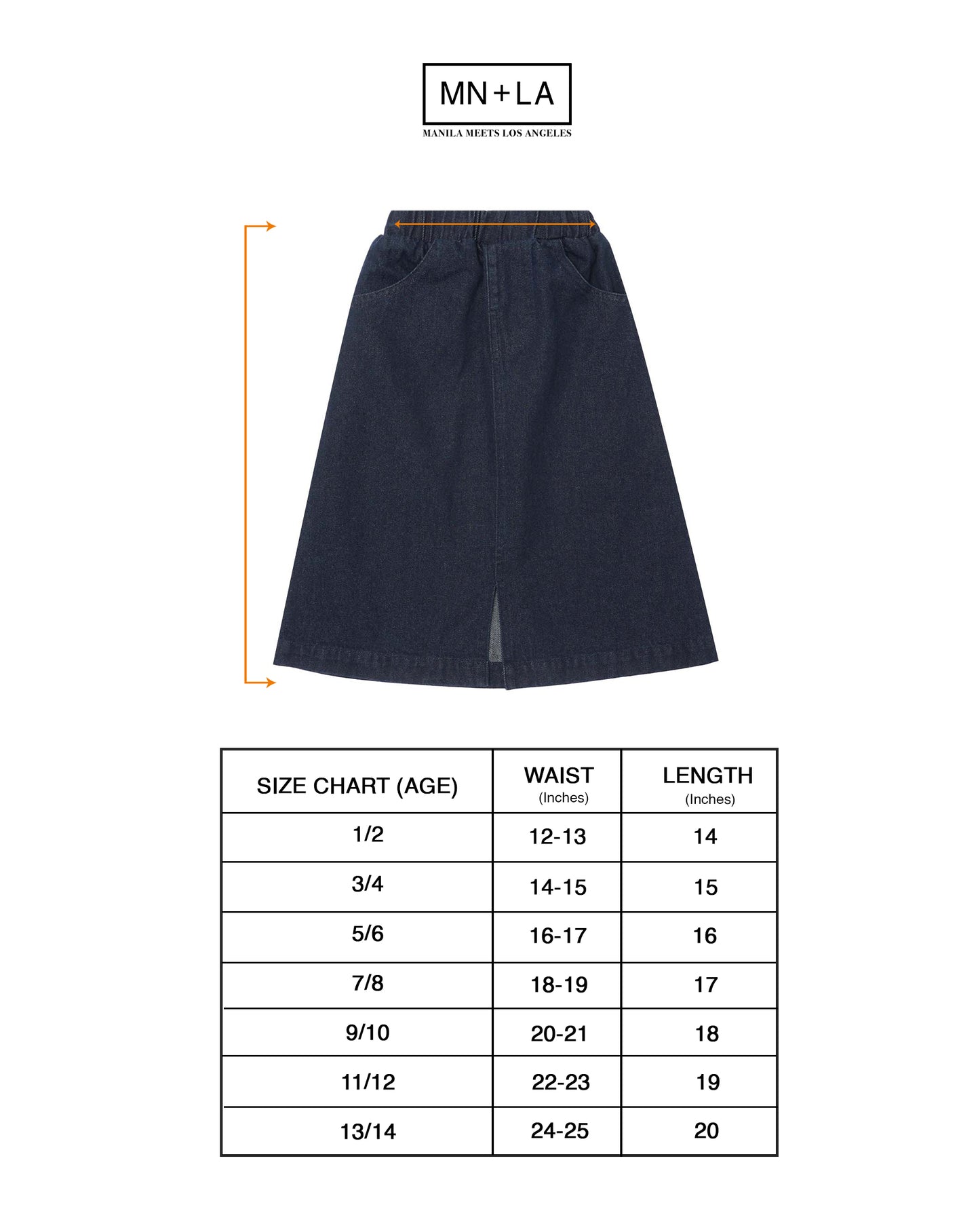 LITTLE HUMAN™ DENIM SKIRT IN DARK NAVY