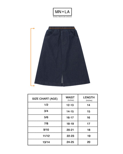 LITTLE HUMAN™ DENIM SKIRT IN DARK NAVY