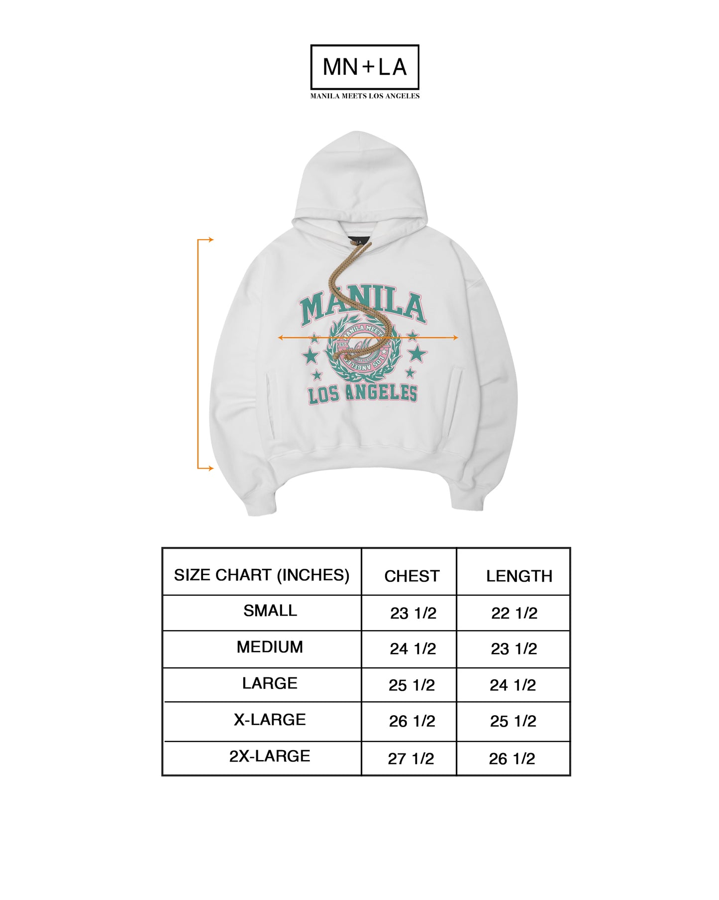 MN+LA™ ARCHIVE STUDIOS HOODIE IN WHITE
