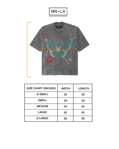 "LEAVE ME ALONE" TEE IN STONE/DARK TEAL