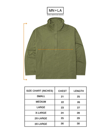 QUARTER ZIP L/S TEE IN FERN