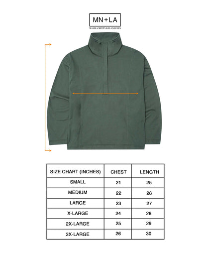 QUARTER ZIP L/S TEE IN MOSS