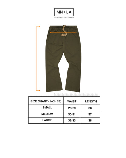FRENCH TERRY BOOTCUT PANTS IN AGED OLIVE