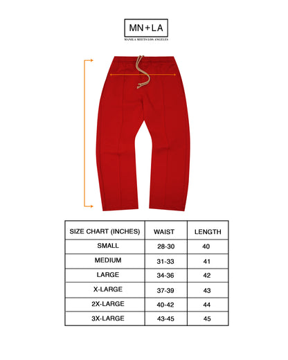 PLEATED WIDE LOUNGE PANTS IN FADED RED
