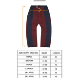 ROGUE SPLIT WIDE PANTS IN BURGUNDY/NAVY
