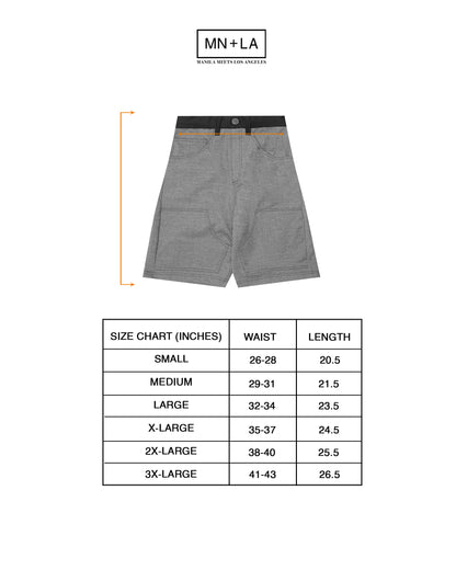 DOUBLE KNEE PHAT SHORTS IN STEEL BLUE