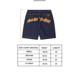 "BURNING STALLION" DOUBLE KNEE PHAT SHORTS IN DENIM SLATE