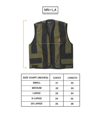 NEEDLEWORK VEST IN OLIVE/ANTHRACITE