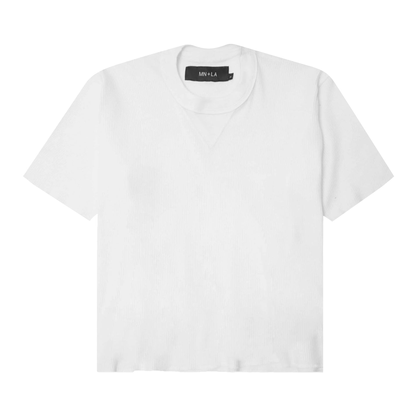 MILITIA MOCK NECK WAFFLE TEE IN WHITE