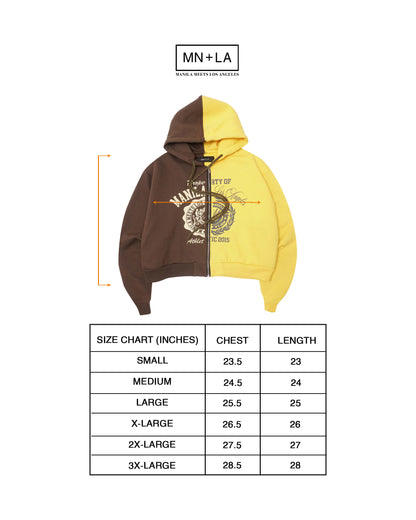 MN+LA™ SPLIT HOODIE IN WOOD/MUSTARD