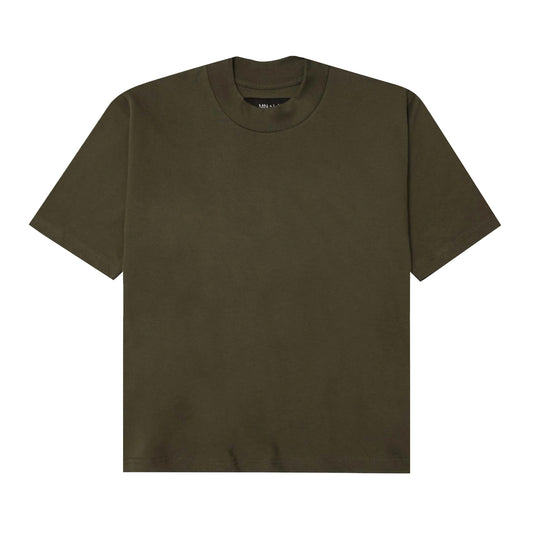 MOCK NECK TEE IN OLIVE