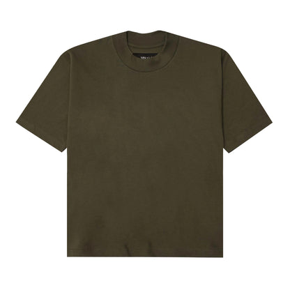 MOCK NECK TEE IN OLIVE