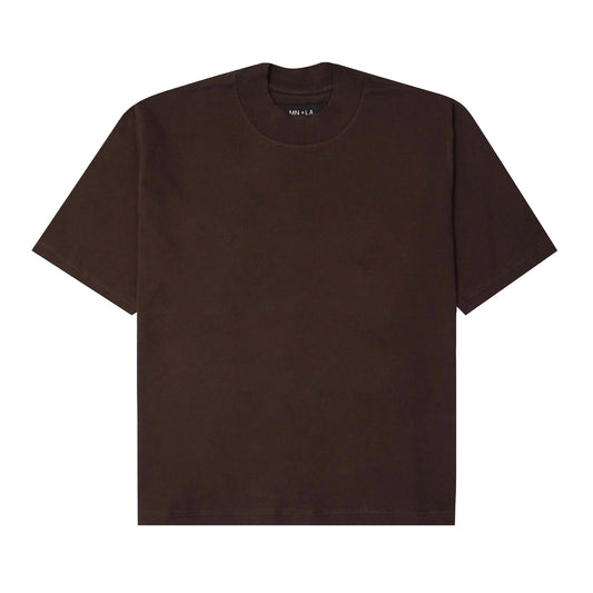 MOCK NECK TEE IN WOOD