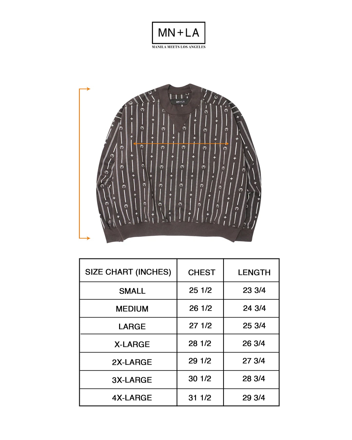 M+ PINSTRIPE SWEATSHIRT IN CHARCOAL GREY