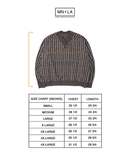 M+ PINSTRIPE SWEATSHIRT IN CHARCOAL GREY