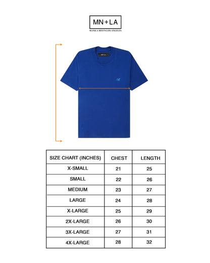 "OUTDOOR EXPLORATION" MULTI LOGO TEE IN ELECTRIC BLUE