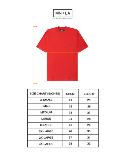 "OUTDOOR EXPLORATION" MULTI LOGO TEE IN RARRI RED