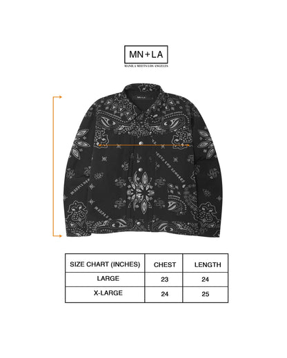 "PEACE PAISLEY" TRUCKER JACKET IN ANTHRACITE