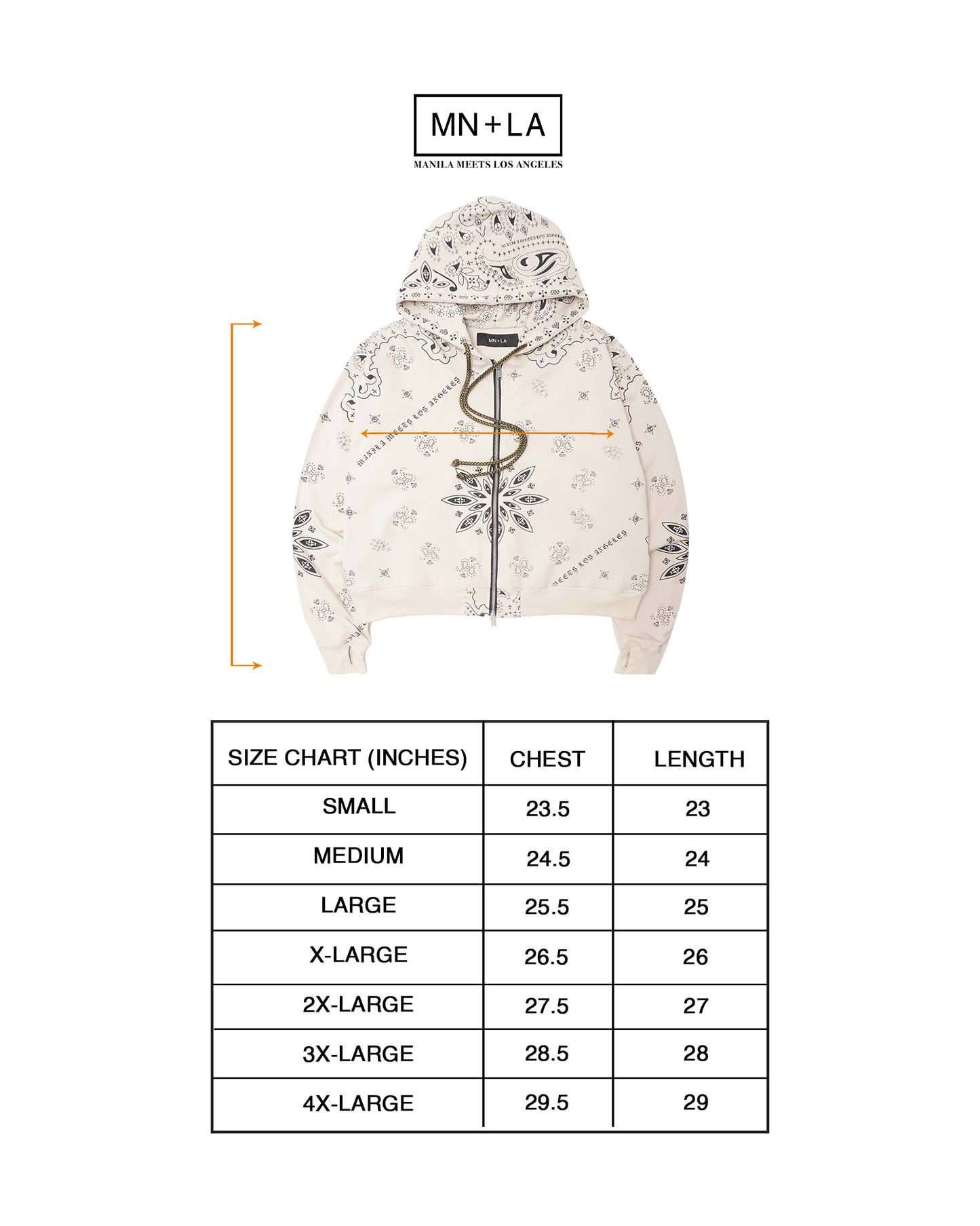 "PEACE PAISLEY" ZIP HOODIE IN OAT