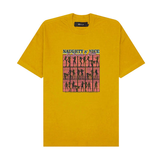 “RED LIGHT” TEE IN MUSTARD