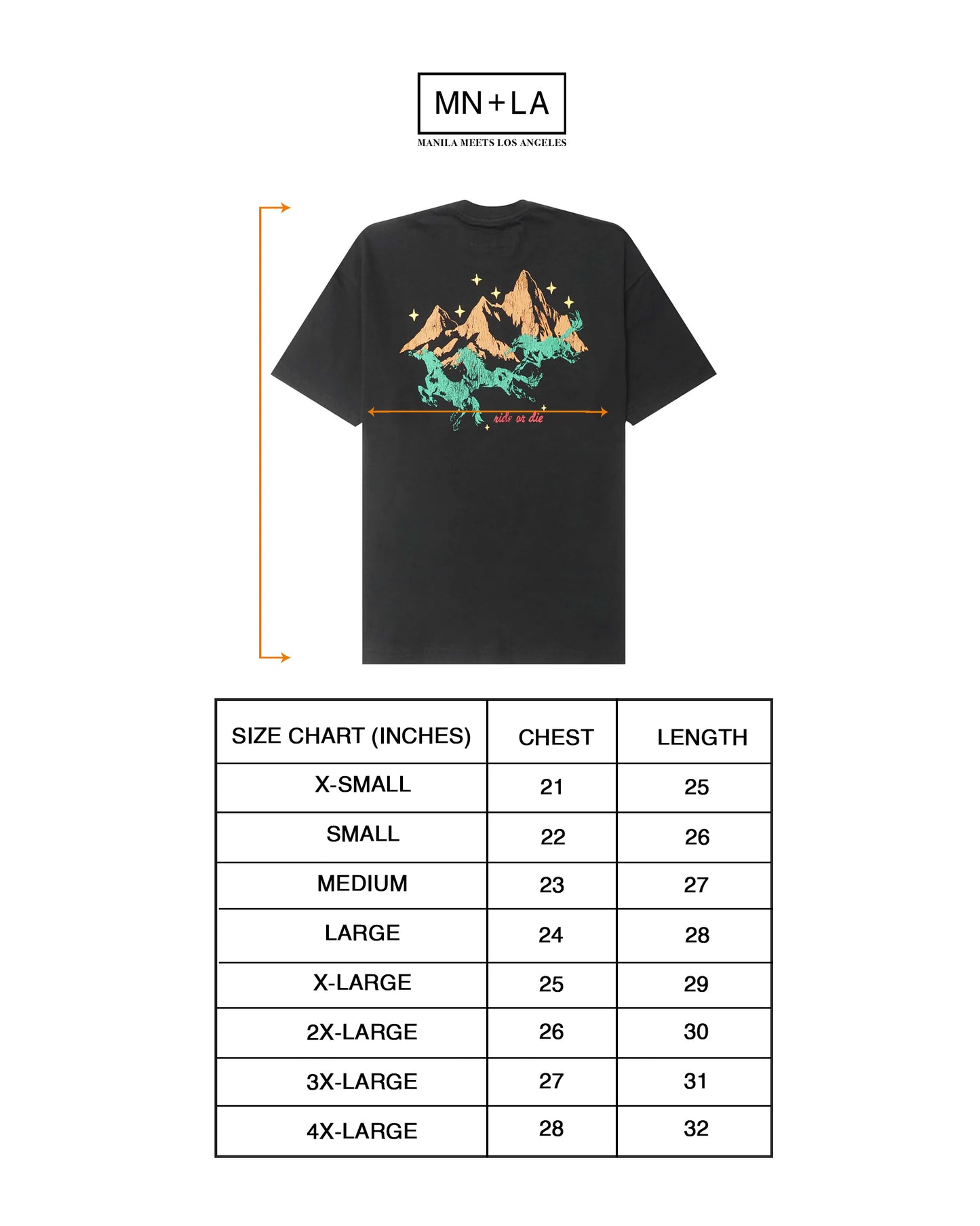 "RIDE OR DIE" TEE IN CAVIAR