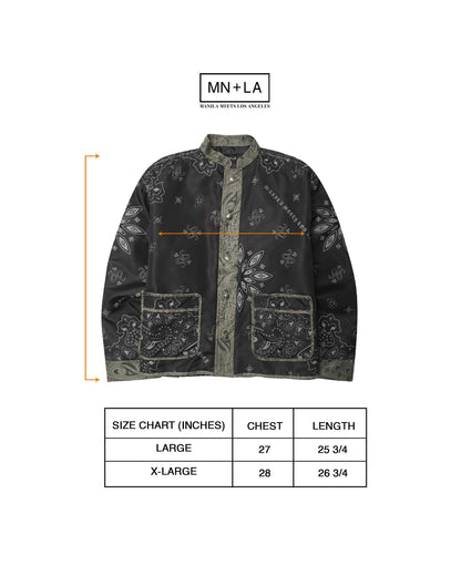 SHIFU JACKET IN ANTHRACITE PAISLEY