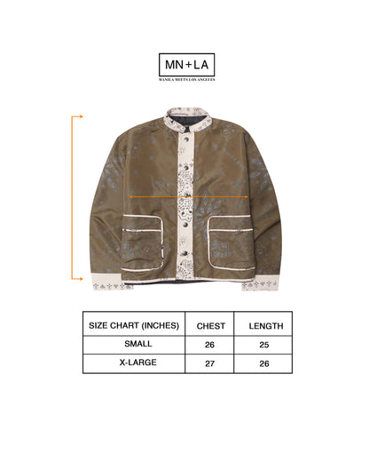 SHIFU JACKET IN OLIVE PAISLEY