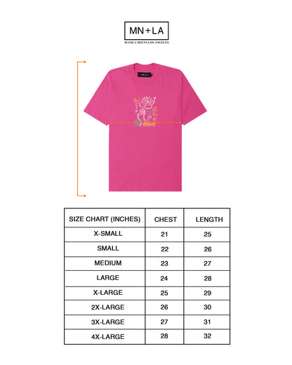 "SPIRIT WALKER" ULTRA HEAVY TEE IN STATIC PINK