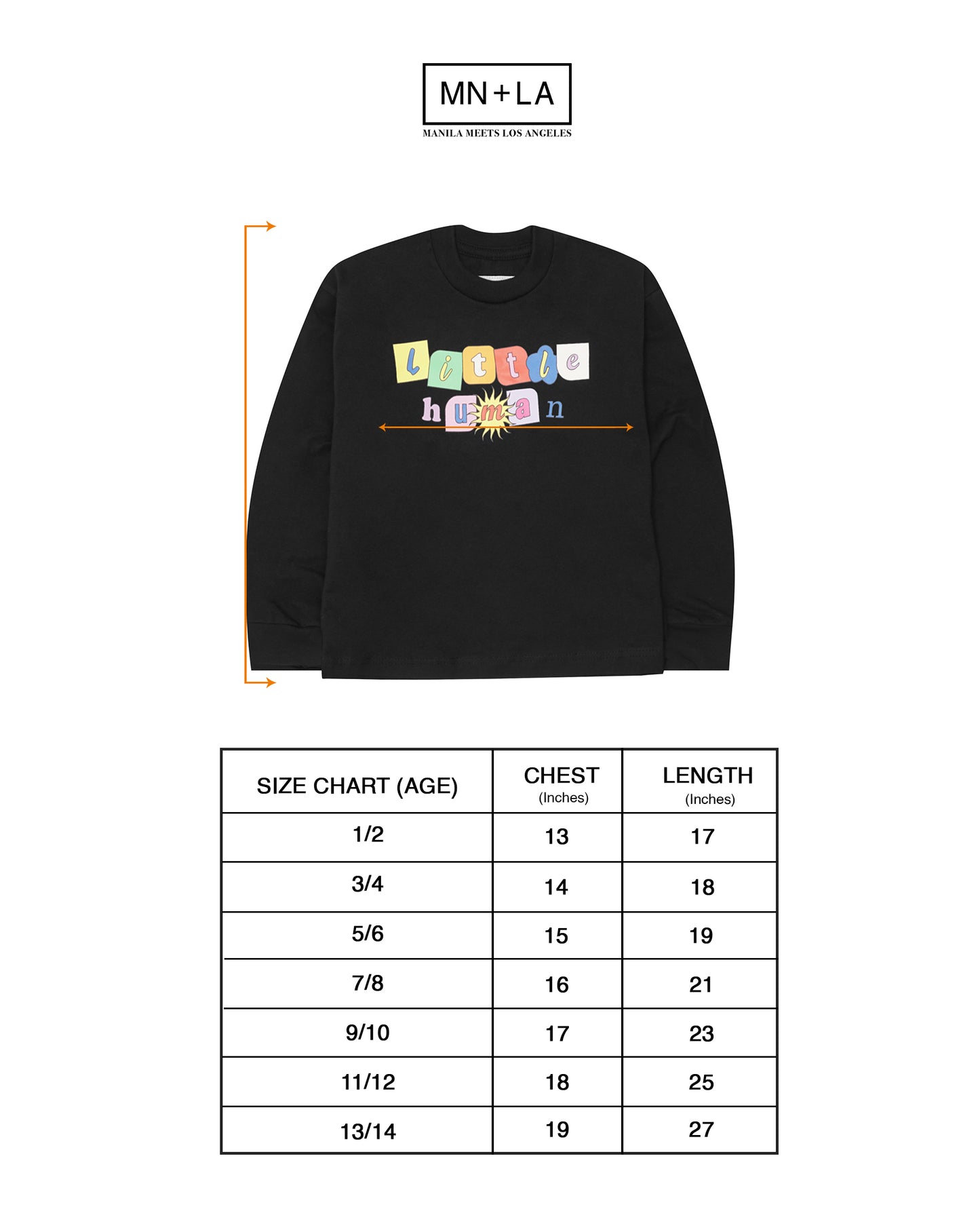"SUN IS OUT" LITTLE HUMAN™ LONGSLEEVE TEE IN CAVIAR