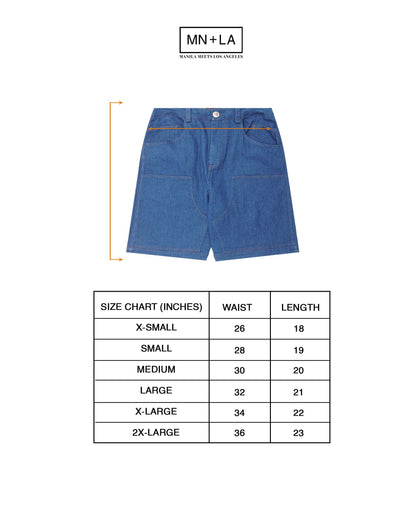 "TRUE BLUE" DOUBLE KNEE PHAT SHORTS