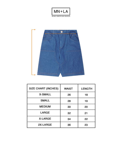 "TRUE BLUE" DOUBLE KNEE PHAT SHORTS