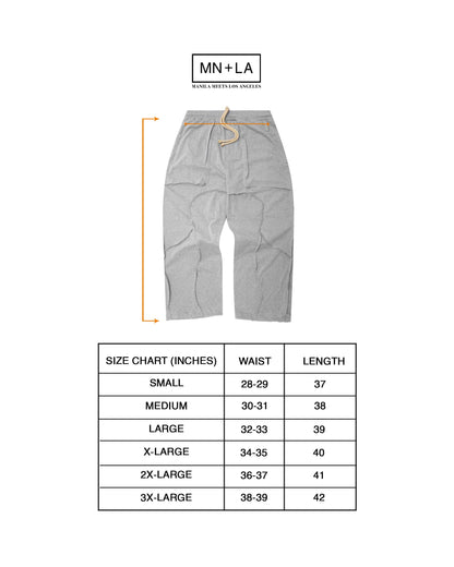 VEINS FRENCH TERRY PANTS IN HEATHER GREY