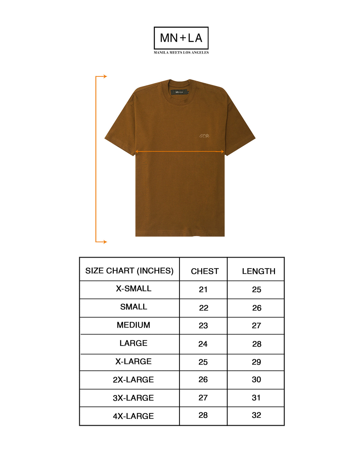 "VISAGES" ULTRA HEAVY TEE IN RUST