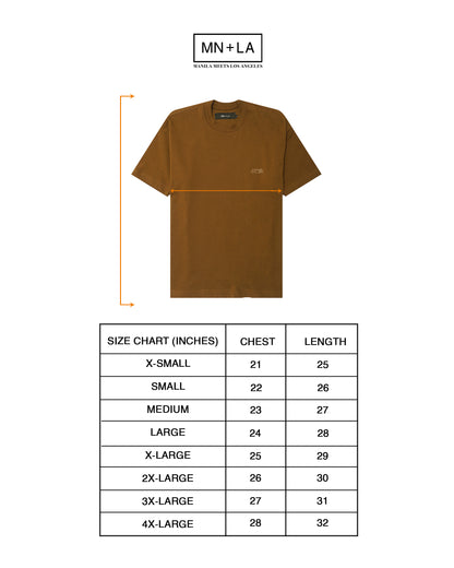 "VISAGES" ULTRA HEAVY TEE IN RUST