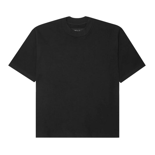 WAFFLE WEAVE MOCK NECK TEE V4 IN ANTHRACITE