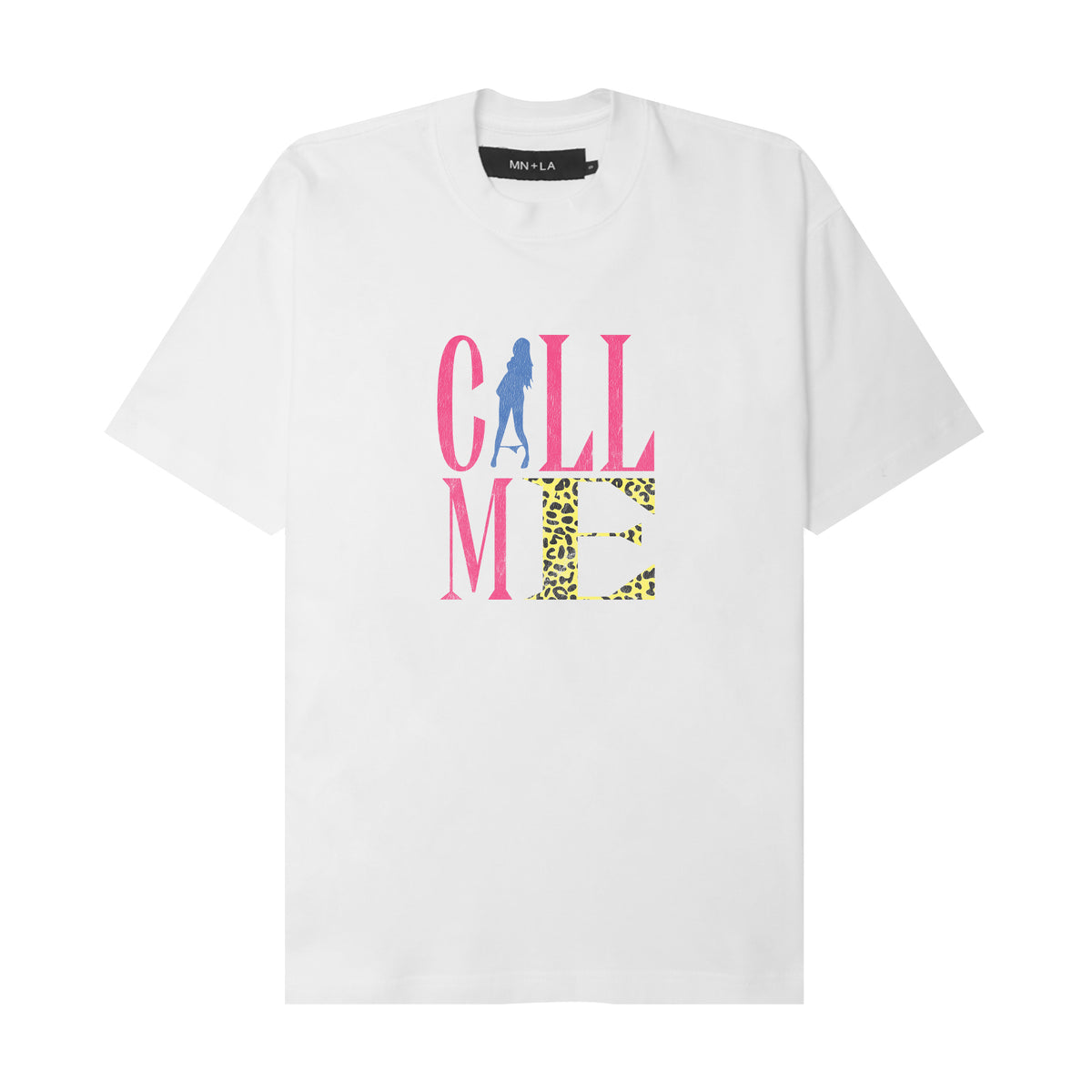 "CALL ME" TEE IN WHITE