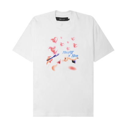 "HEART POP" TEE IN WHITE